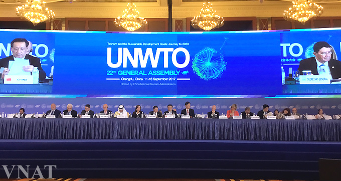 Khai mạc Phiên họp lần thứ 22 Đại hội đồng Tổ chức Du lịch Thế giới tại Thành Đô, Tứ Xuyên, Trung Quốc